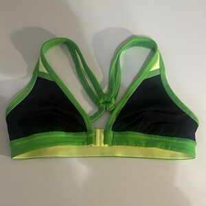 Lululemon Athletica Lime Green and Black Sports Bra